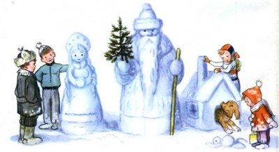 Снежный зайчик - Сказки и картинки Сутеева