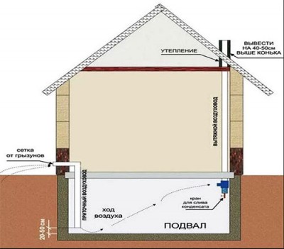 Принудительная вентиляция погреба в гараже