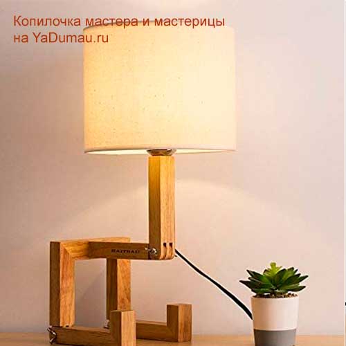 Лампа человечек из брусочков